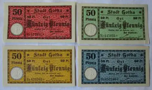 4 x 50 Pfennig Banknoten Gotha 20.Westhüringer Gauturnfest Gotha 2-4.Juli 1921