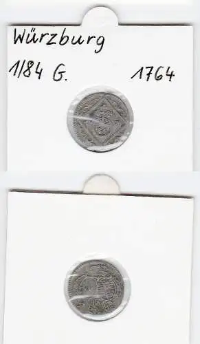 1/84 Gulden Silber Münze Würzburg 1764 (111133)