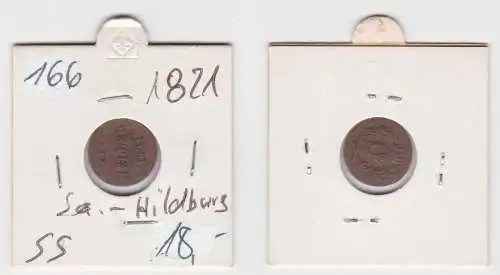 1 Heller Kupfer Münze Sachsen Hildburghausen 1821 (142160)