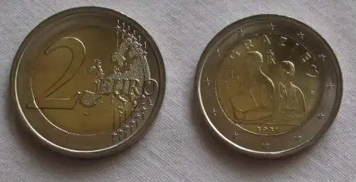 2 Euro Gedenkmünze Italien, Grazie, Berufe im Gesundheitswesen 2021 Stg.(159012)