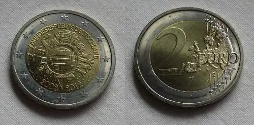 2 Euro Gedenkmünze Deutschland 10 Jahre Euro Bargeld 2012 J Stgl. (158371)