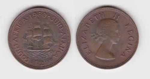 1/2 Penny Bronze Münze Südafrika 1960 Queen Elisabeth II. (113919)