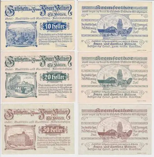 10, 20 und 50 Heller Banknote Firma Franz Bittner St. Pölten (148805)