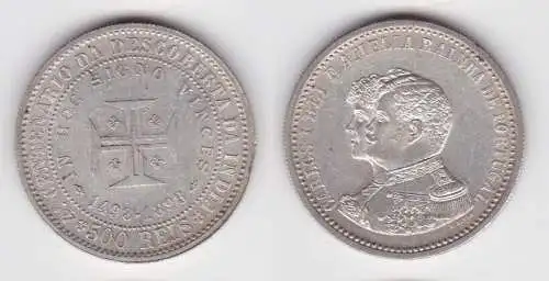 500 Reis Silber Münze Portugal Seeweg nach Indien 1898 vz/Stgl. KM 538 (140240)
