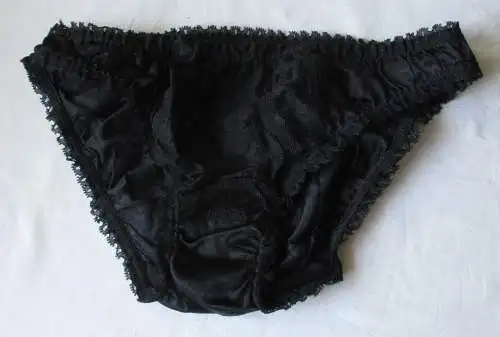 DDR Dessous Slip schwarz Spitze Dederon ungetragen Gr. 42 Marke Stretta (156708)