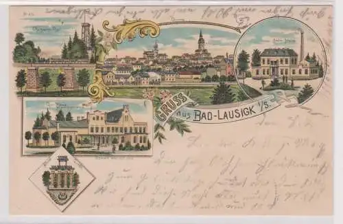 13416 Ak Lithographie Gruß aus Bad Lausick in Sachsen 1904