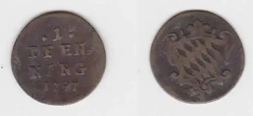 1 Pfennig Kupfer Münze Bayern 1797 f.ss (141820)
