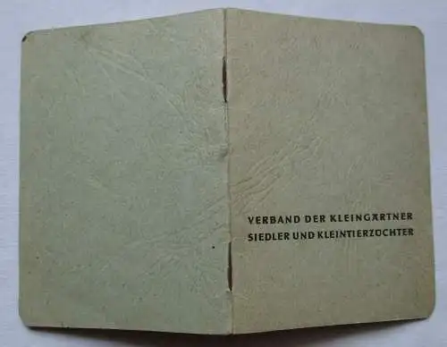 DDR Mitgliedsbuch Verband der Kleingärtner Siedler und Kleintierzüchter (122326)