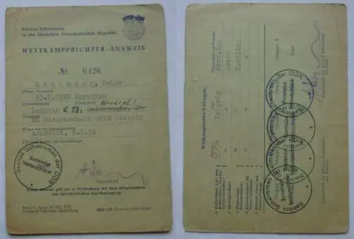 DDR Wettkampfrichter-Ausweis Sektion Schwimmen DHfK Leipzig 1955 (105217)