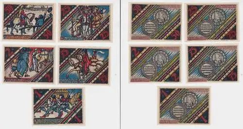 5 Banknoten Notgeld Der tolle Christian in Paderborn 10.11.1921 OVP (133475)