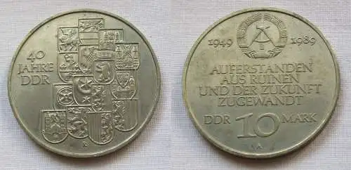 DDR Gedenk Münze 10 Mark 40.Jahrestag der DDR 1989 (124121)