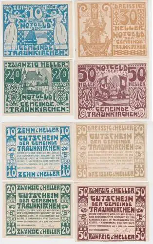 10, 20, 30 und 50 Heller Banknote Traunkirchen 01.06.1920 (154538)