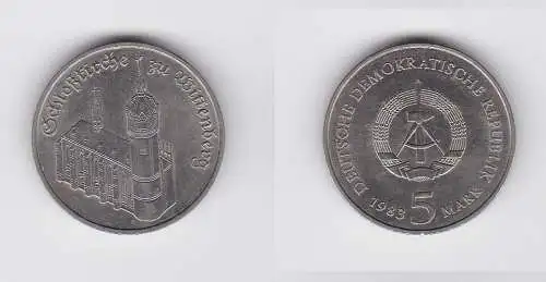 DDR Gedenk Münze 5 Mark Schloßkirche zu Wittenberg 1983 Stempelglanz (129092)