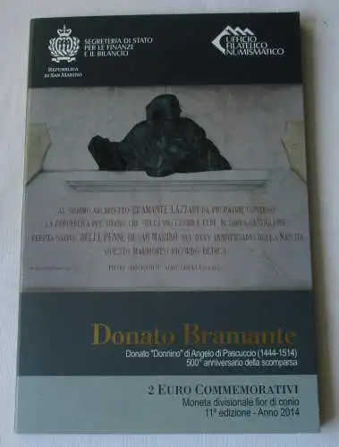 San Marino 2 Euro 2014 Donato Bramante Blister/Folder Stgl. (158224)