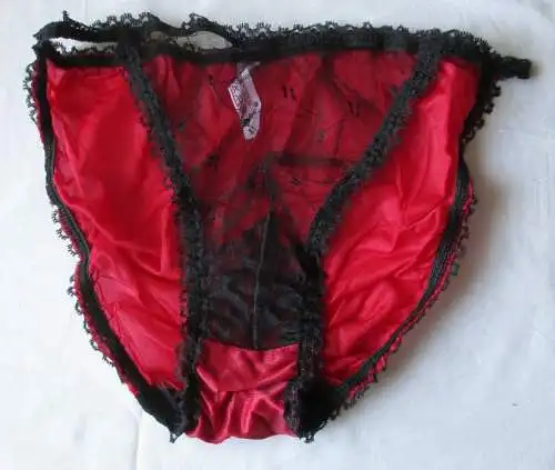DDR Dessous Slip rot schwarz Spitze Dederon Gr. 42 Marke Stretta (157038)