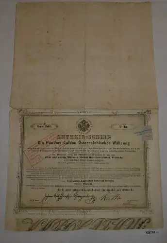 100 Gulden Anteilsschein K.K. priv. österr. Credit-Anstalt für Handel (126718)