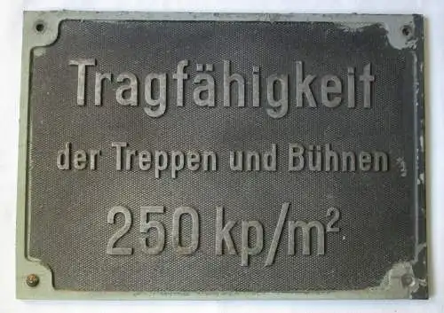 Typen Reklame Metall Plakette Tragfähigkeit der Treppen und Bühnen (118734)