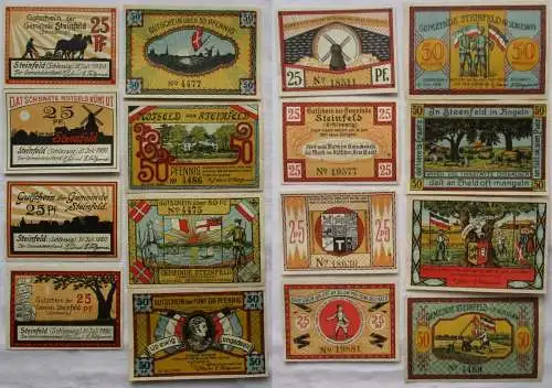 8 Banknoten Notgeld Gemeinde Steinfeld 1920 (100156)