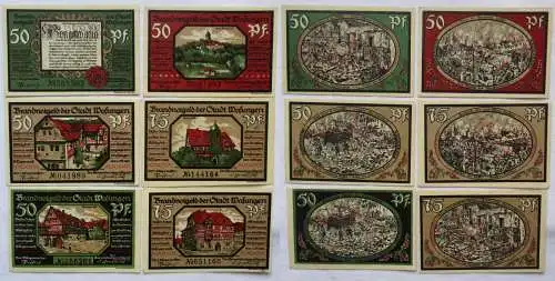 6 Banknoten Brand-Notgeld Stadt Wasungen 1921 fast kassenfrisch (108283)