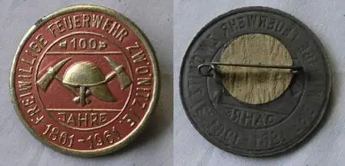 DDR Papp Abzeichen 100 Jahre freiwillige Feuerwehr Zwönitz 1861-1961 (123002)