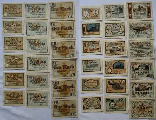 18 Banknoten Notgeld Stadt Glashütte 1.8.1921 (104386)