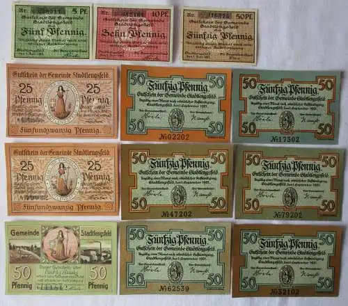 12 Banknoten Notgeld Stadt Stadtlengsfeld 1917 - 1921 (104009)