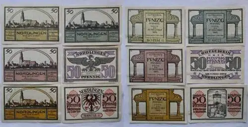 6 Banknoten Notgeld Stadt Nördlingen 1918/1920 (105580)