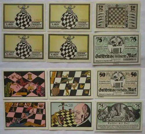 12 Banknoten Notgeld Gemeinde Stroebeck 1921 (100272)