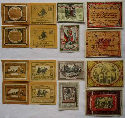 8 Banknoten Notgeld der Gemeinde Stedesand 1920 (108285)