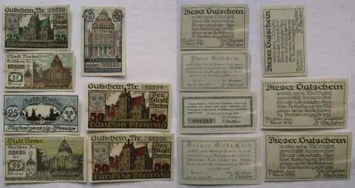 7 Banknoten Notgeld der Gemeinde Stotel 1919/1921 (103084)