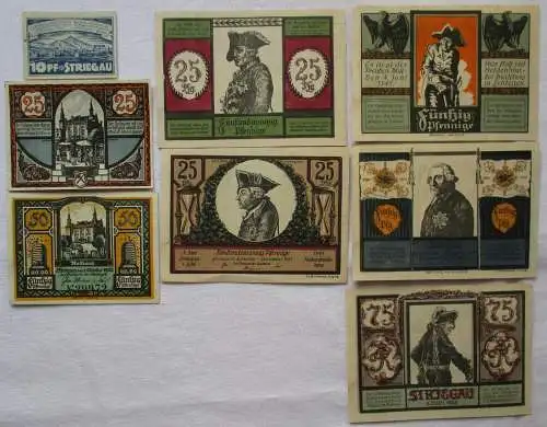 8 Banknoten Notgeld Stadt Striegau in Schlesien 1921 (109506)