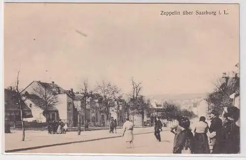 51426 Feldpost Ak Zeppelin über Saarburg i.L. 1916