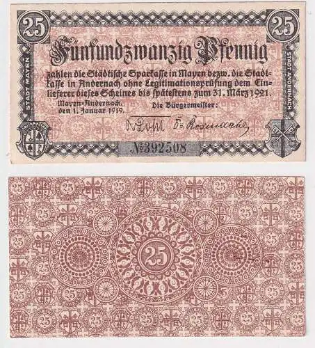 25 Pfennig Banknote Notgeld Stadt Mayen Andernach 1.1.1919 (168446)