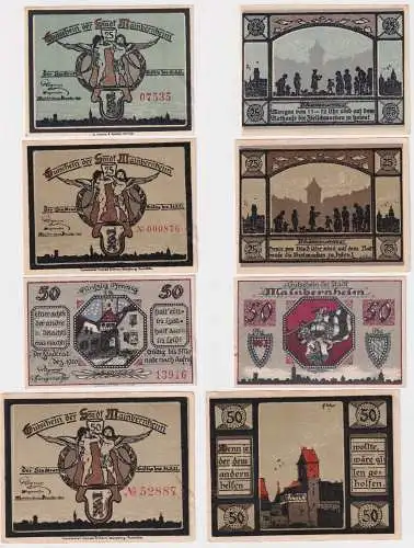 4 Banknoten Notgeld Stadt Mainbernheim Dezember 1921 (168551)