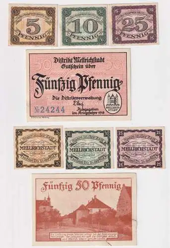4 Banknoten Notgeld Stadt Mellrichstadt 1918-1921 (168402)