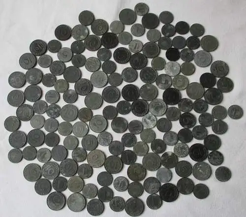 150 Kleinmünzen 3.Reich 1 bis 10 Pfennig Zink 2.Weltkrieg (111836)
