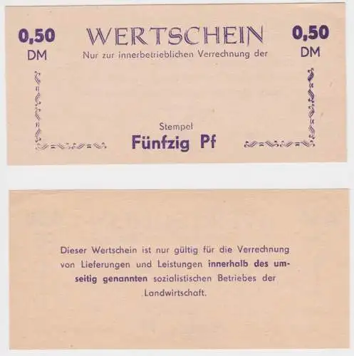 0,50 DM Banknote DDR LPG Geld um 1960 Kassenfrisch (153091)