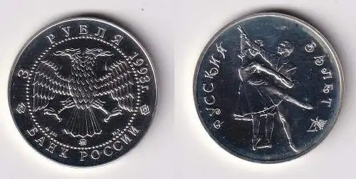 3 Rubel Silber Münze Russland Ballett 1993 1 Unze Stgl. (111533)