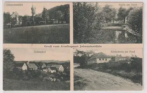 907636 AK Gruß vom Ausflugsort Johannismühle - Dobersdorf, Kinderheim am Forst
