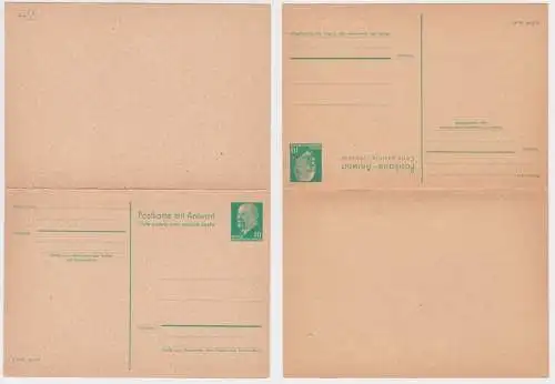 64676 DDR Ganzsachenkarte mit Antwortteil 10 Pfennig Walter Ulbricht