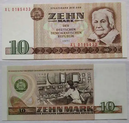 seltene Austauschnote 10 Mark DDR 1971 kassenfrisch Ro.Nr. 359 d (160821)