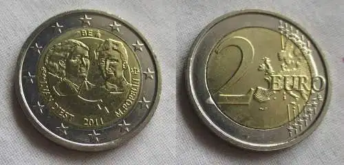 2 Euro Gedenkmünze Belgien Weltfrauentag van Diest, Popelin 2011 Stgl.  (159072)