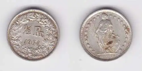 1/2 Franken Silber Münze Schweiz 1964 B (160936)