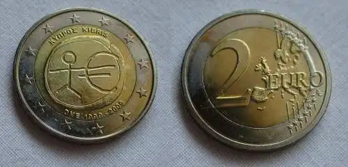 2 Euro Bi-Metall Münze Zypern 2009 10 Jahre Europäische Währungsunion (158594)