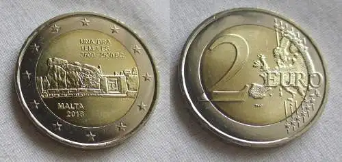 2 Euro Gedenkmünze Malta 2018 Mnajdra Temples Stgl. (158636)