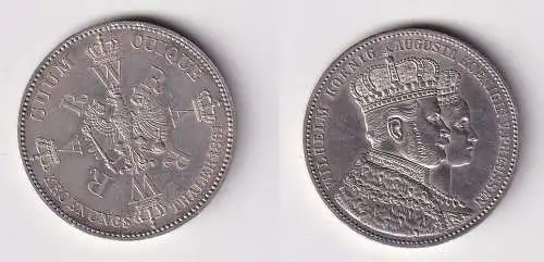 schöne Silber Münze 1 Krönungstaler Preussen 1861 vz (125380)