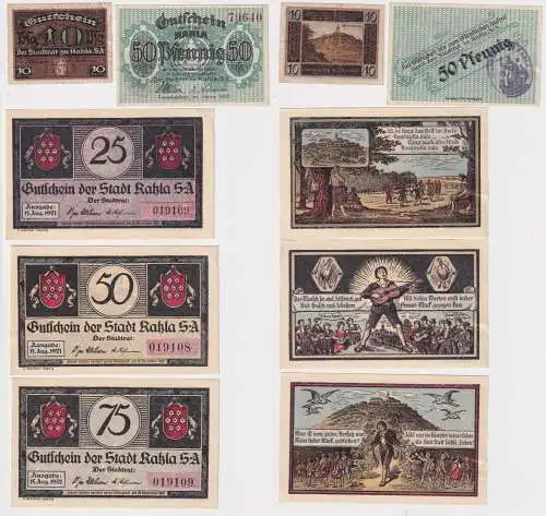 5 Banknoten Notgeld Stadt Kahla 1920/1921 (169106)