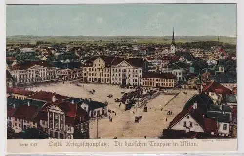 90879 Ak  Östlicher Kriegsschauplatz Die deutschen Truppen in Mitau Jelgava