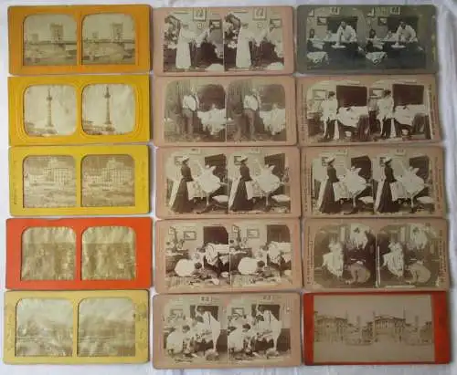 15 Dia-Bilder humoristische Szene + Brüssel, Nauheim, Italien, Schweiz (96143)