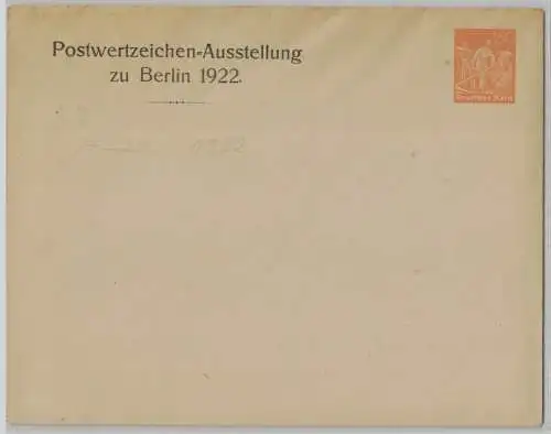 92918 DR Ganzsachen Umschlag PU Postwertzeichen-Ausstellung zu Berlin 1922 150Pf